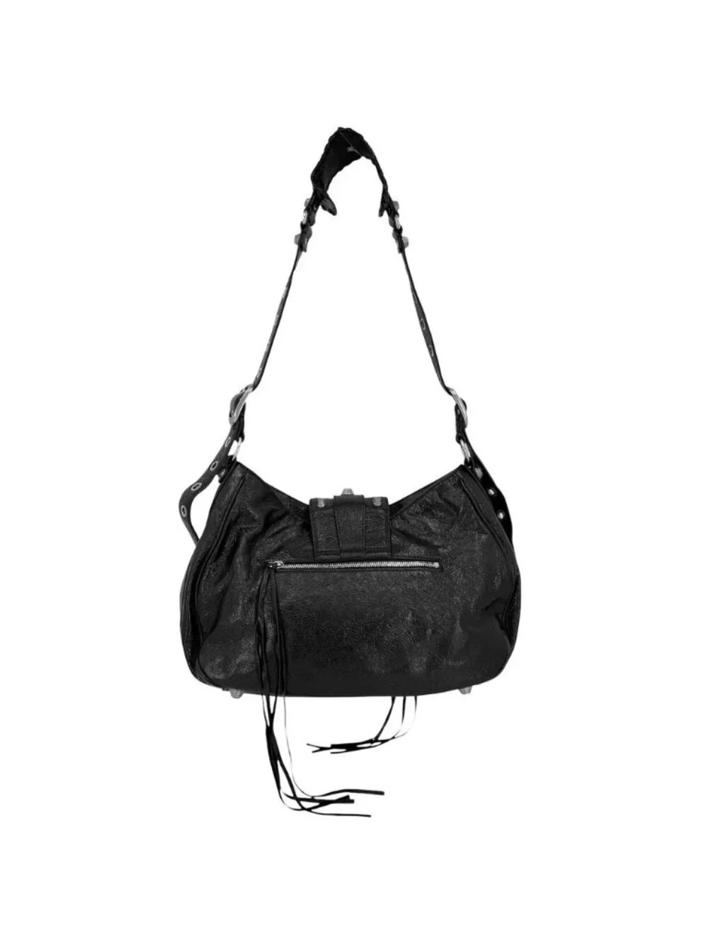Balenciaga Shoulder Bag Neo Cagole Crossbody Leather Black Silver